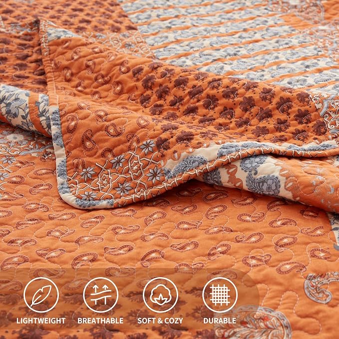 Quilt Set King Size 3 Piece Bedspread Coverlet Lightweight Comforter Microfiber - Image 6