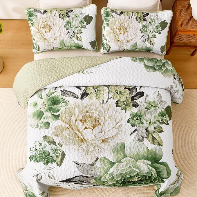 WONGS BEDDING Quilt Queen Size, Soft Microfiber Lightweight Farmhouse Bed Cover - Image 3