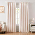 ZJDECOR Pink Stripe Full Blackout Curtain Panels 84 Inches Long, Rod Pocket | by ZJDECOR