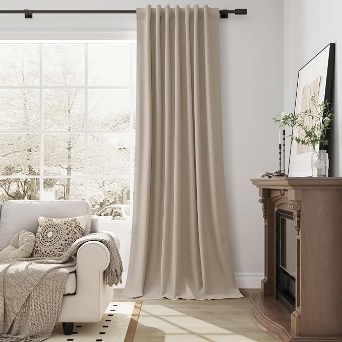 100% Blackout Linen Curtains 90 Inches Long - Image 5