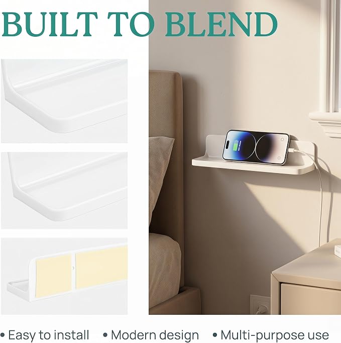 Wall Mounted Small Floating Shelf Stick On Wall Shelves - Image 7