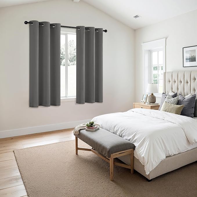 MIULEE Blackout Curtains for Bedroom 2 Panels 40 x 54 Inch Long Gray | Thermal - Image 6