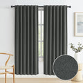 80 Inch Blackout Linen Curtains 2 Panels, Sun Heat Blocking Closet Curtains by KEQIAOSUOCAI