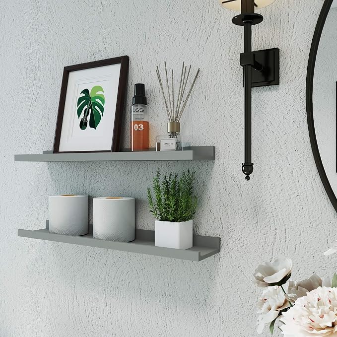 Grey Floating Shelves for Wall Decor, 24 in Shelf - Image 5