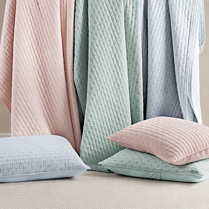100% Cotton Cross Stitch Quilt Set, Seafoam Aqua | 100% Cotton, Elegant Cross - Image 7