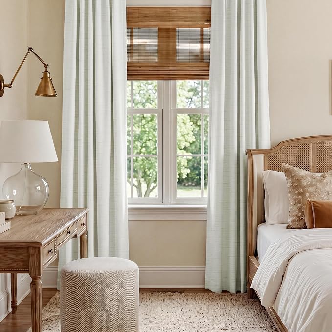 RYB HOME Ivory White 100% Blackout Curtains - Image 2