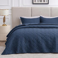 Love's cabin Quilts for Full Bed Navy Blue Bedspreads Bedding Set by Lovescabin