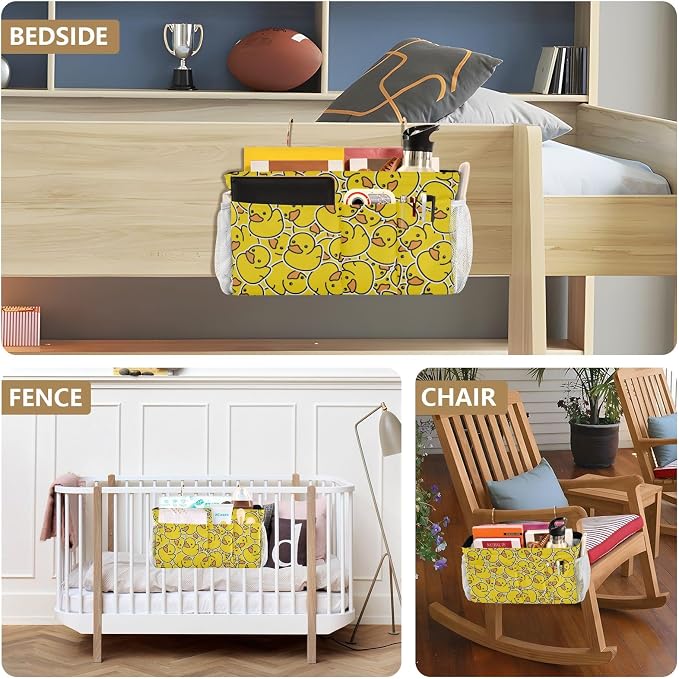 Rubber Ducks tag8 Bedside Caddy Storage Bag Bedside Organizer - Image 8