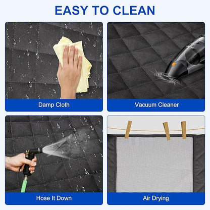 Dog Car Seat Cover for Back Seat 600D Scratchproof Nonslip Durable Waterproof Cars Pet Backseat Covers with Mesh Window Dogs Hammock for Car，SUV, Truck (60" W x 64" L)