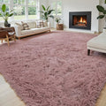 Area Rugs10x14 for Living Room, Blush Large Shaggy Carpet Plush Furry Rug | by Junhejiamei