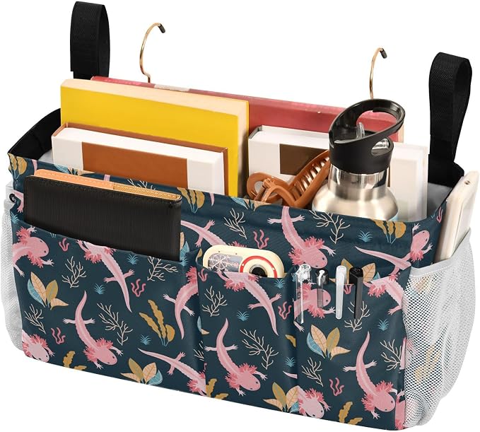 Axolotls tag8 Bedside Caddy Storage Bag Bedside Organizer - Image 3
