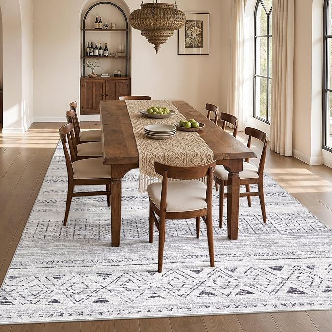 cotiled Boho 10x14 Area Rug for Living Room: Large Moroccan Washable Rug | - Image 6