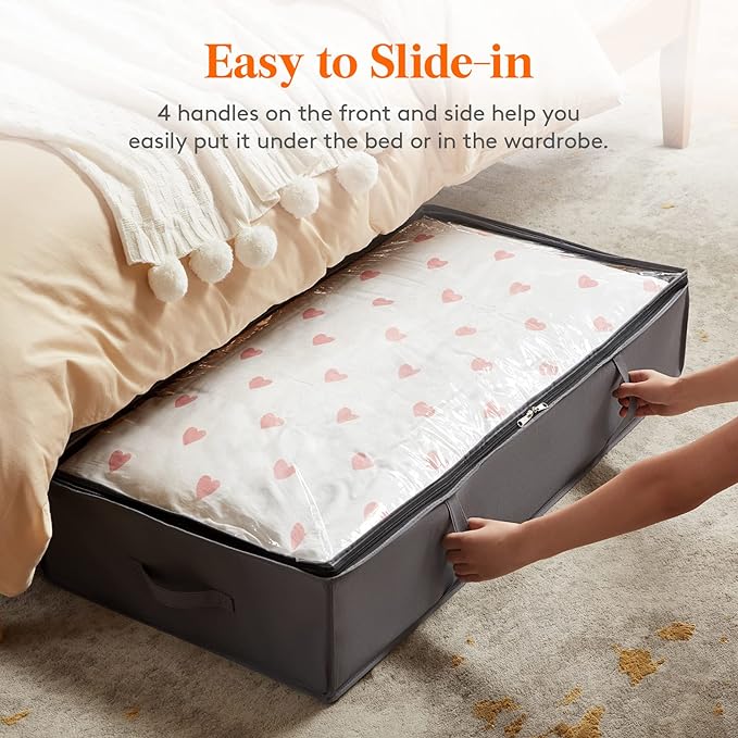 Lifewit 95L 4 Pack Under Bed Storage Containers, Large Capacity Blanket Storage - Image 3