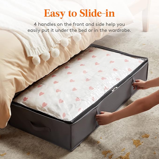Lifewit 95L 2 Pack Under Bed Storage Containers, Large Capacity Blanket Storage - Image 3