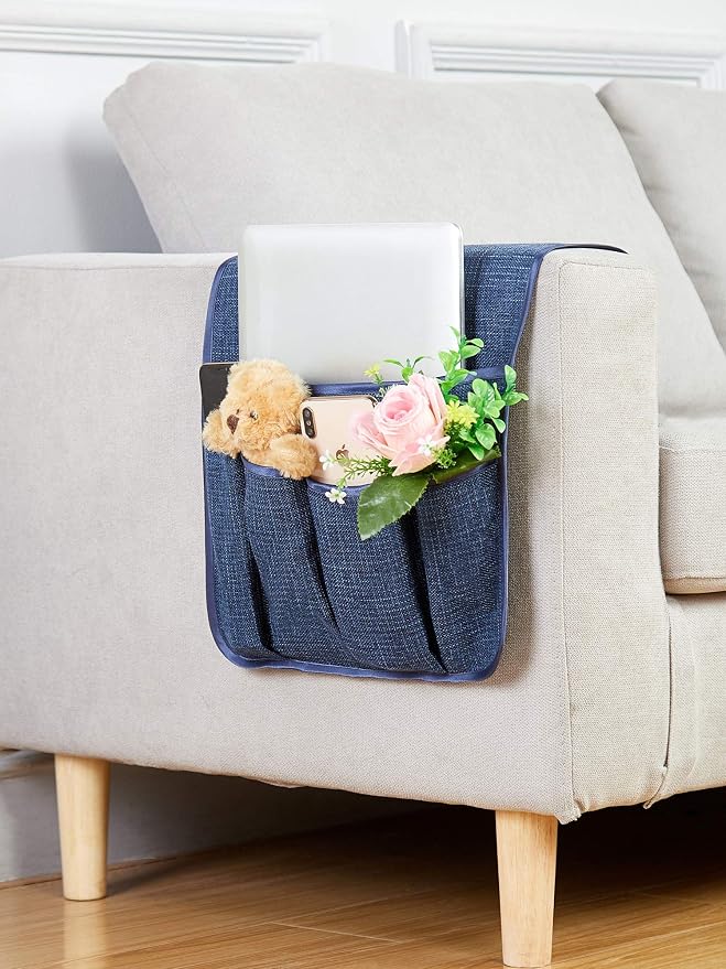 Sofa Armrest Organizer Non-Slip Arm Chair Hanging Caddy Remote Control Holder - Image 2