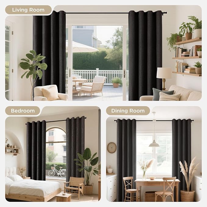 Joydeco Charcoal Grey Blackout Curtains 90 Inches Long, Curtains 90 Inch Length - Image 7