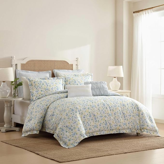 Laura Ashley - Twin Comforter, Soft Reversible Bedding Set, Includes Matching - Image 9