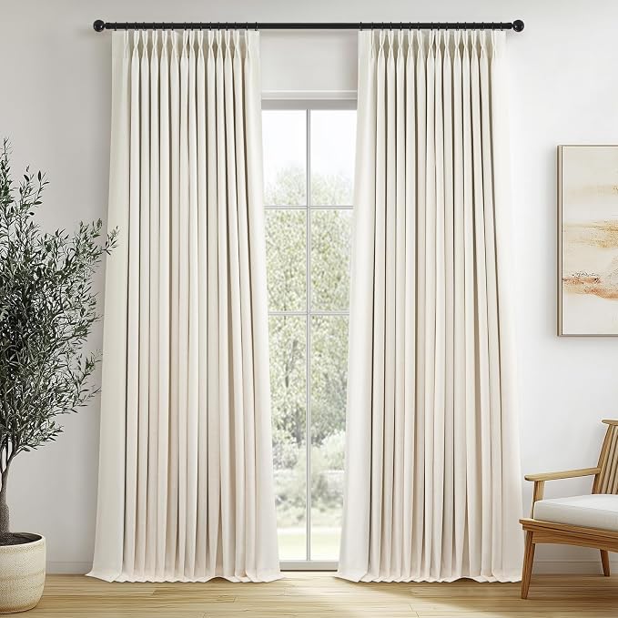 Brich 90 Inches Long Linen Curtains by Topfinel