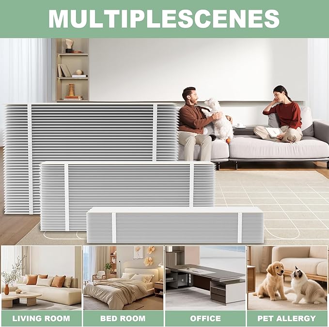（3 Pack）201 Replacement Furnace Filter Compatible with A prilaire Space-Gard 2200,2250 Whole-House Air Purifier and X0445, 20x25x6 Air Filter Rplacement （incloud 2 Pleat Spacers）