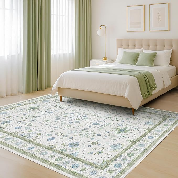 Oushak Area Rug for Bedroom 5x7 by HazoHaus