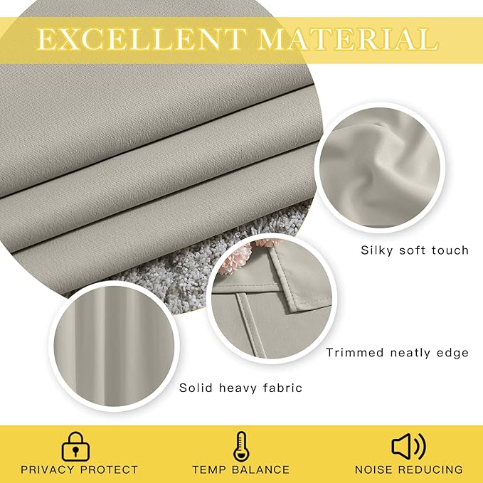 NICETOWN Blackout Curtains 72 inches Long, Grommet Privacy Window Treatment - Image 3