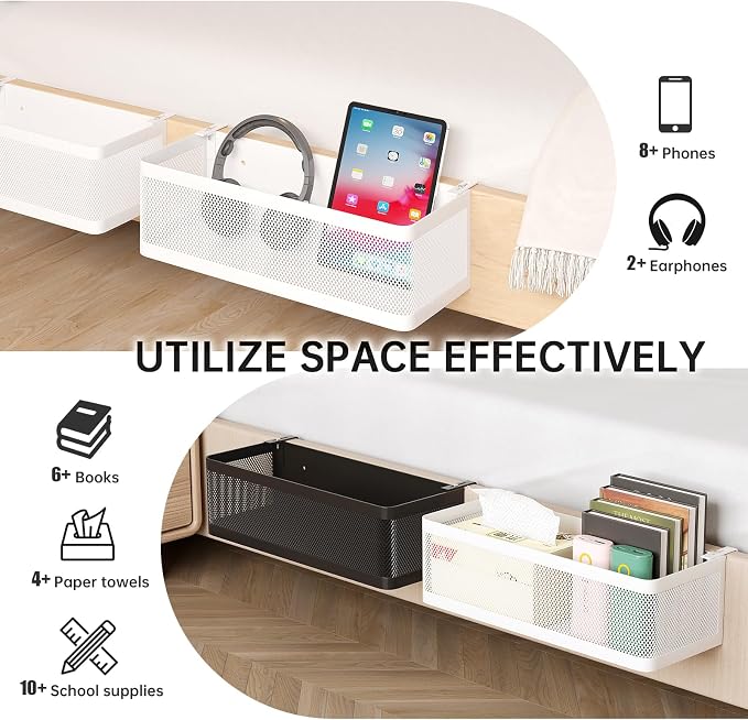 Bedside Caddy Shelf for Bunk Bed, L13.78in*W5.12in*H3.94in | For Bunk Bed - Image 4
