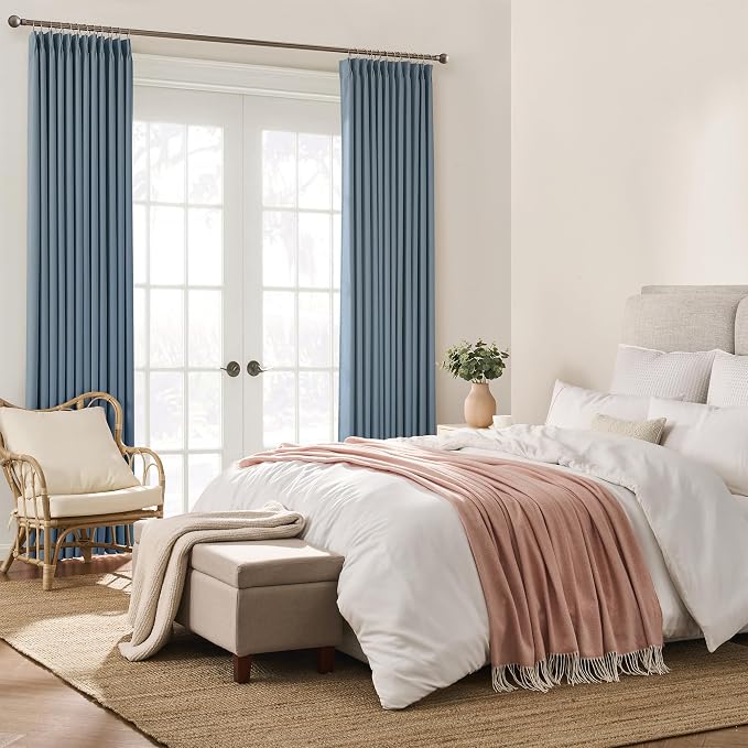 2 Panels Pinch Pleats Curtains 72 Inches Long, Heat and Full Light Blocking - Image 3