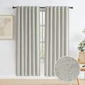 Linen Blackout Curtains for Doorway Privacy, Thermal Insulated Boho Country by KEQIAOSUOCAI