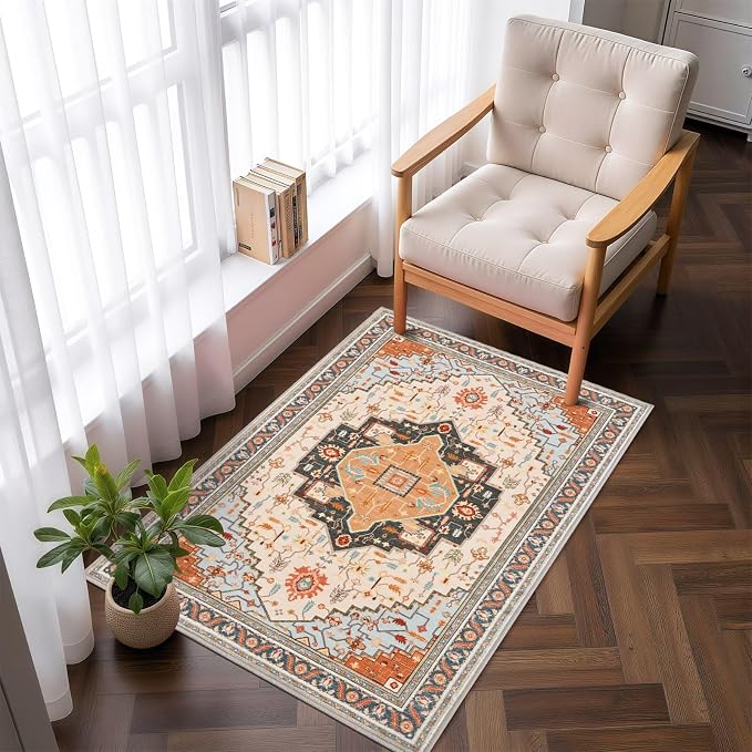 Macgace Washable Vintage Small Area Rug - Image 2