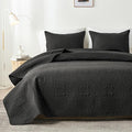 akkialla 118"x106" Black California King Quilt Set, Oversized Floor-Length by akkialla
