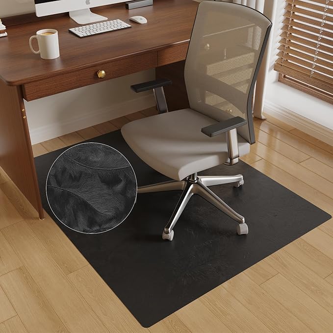 36" x 48" Office Mat for Hardwood Floor with 3D Feather Design,Waterproof&Non-Slip Computer Floors Mat,Utility Office Floor Mats for Rolling Chairs Hardwood,Office Chair Floors Protector for Home&Game