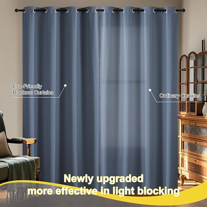 NICETOWN Stone Blue Curtains 52 x 90 inches Long - Image 8
