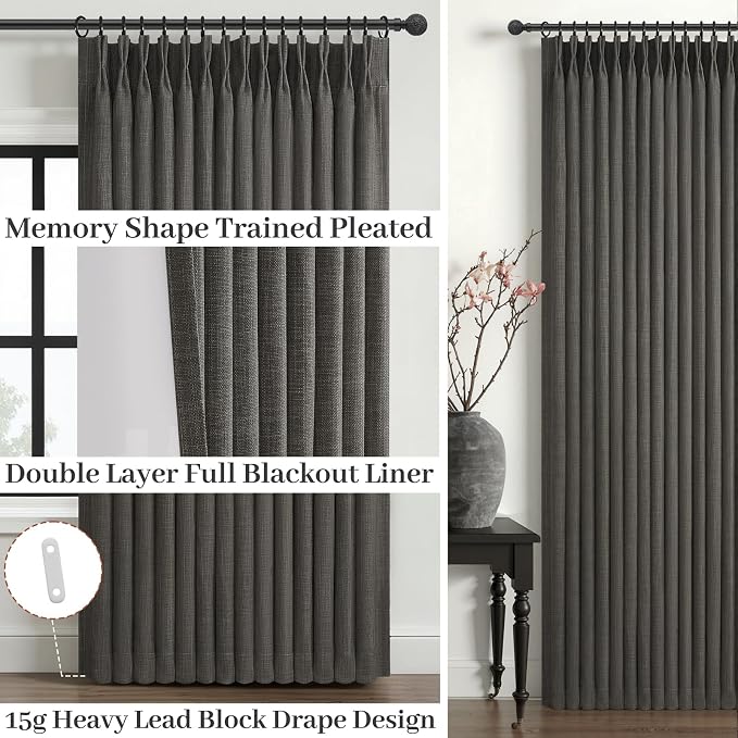 Pinch Pleated Blackout Curtains 90 Inches Long - Image 4