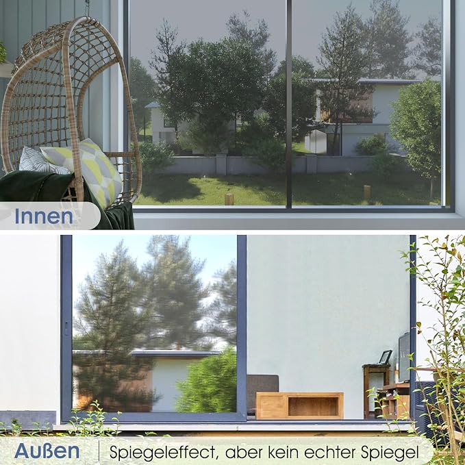 rabbitgoo Window Privacy Film One Way, 17.5" x 157.4", Heat Sun Blocking Anti - Image 4