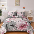 WONGS BEDDING Grey Quilt King Size, Lightweight Farmhouse Coverlet Set by WONGSBEDDING