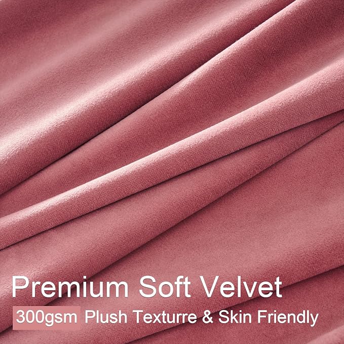 102 Inches Long Custom Dusty Rose Soft Velvet Curtains - Image 3