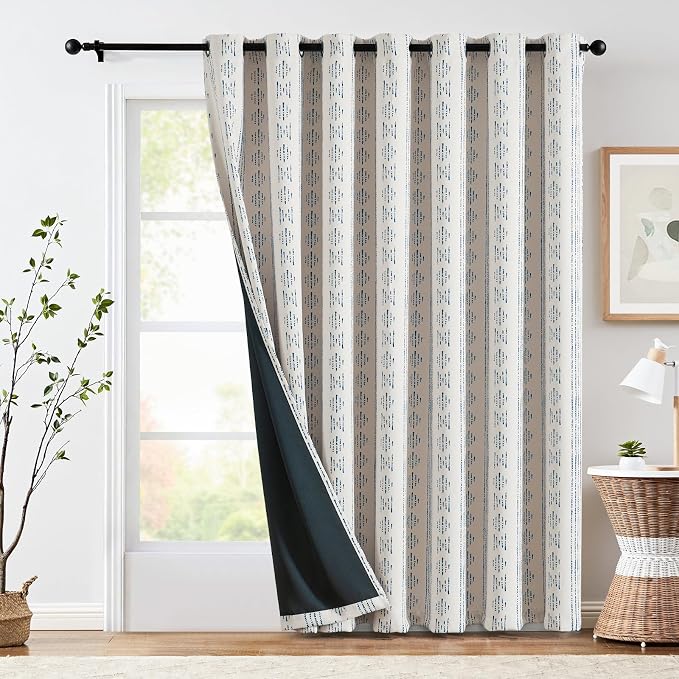 jinchan Boho Blackout Curtains 1 Panel Extra Wide Curtains 84 Inches Long | by JINCHAN