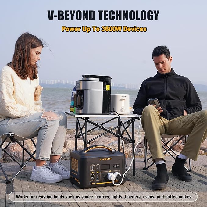 Vtoman 3096Wh Solar Generator with Extra Battery Included, 1800W (Peak 3600W) LiFePO4 Battery Power Station for Power Outages, RV, Camping, Emergencies