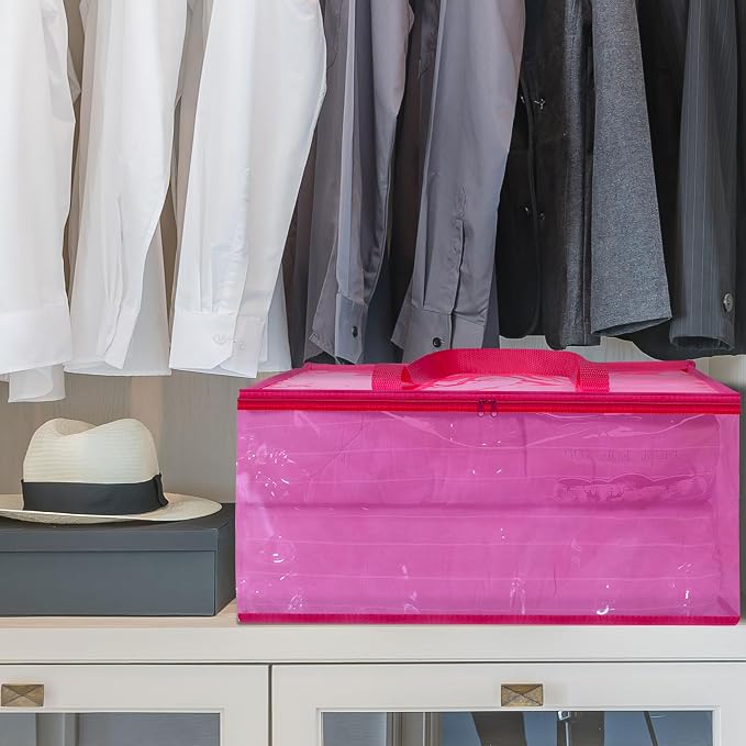 Pink 90L Clear Clothes Storage Bag - Image 6