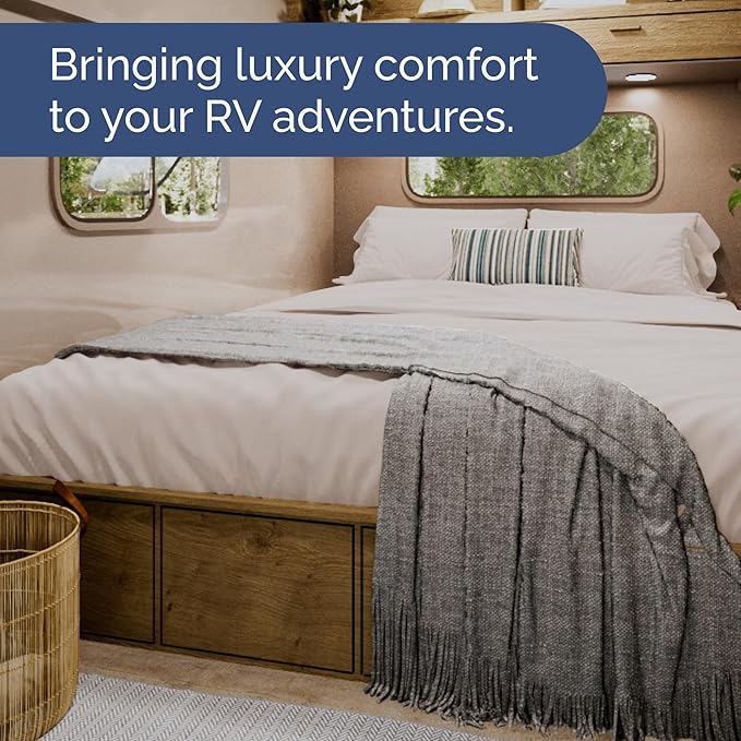 RV Short Queen Sheet Set 60 X 75 - 4 Piece RV Short Queen Bed Sheets - Soft, Breathable & Cooling - Designed for Bunks, Trailers & Camper - Fits 8” to 12" Mattress - Hotel Luxury Bedding - Light Grey