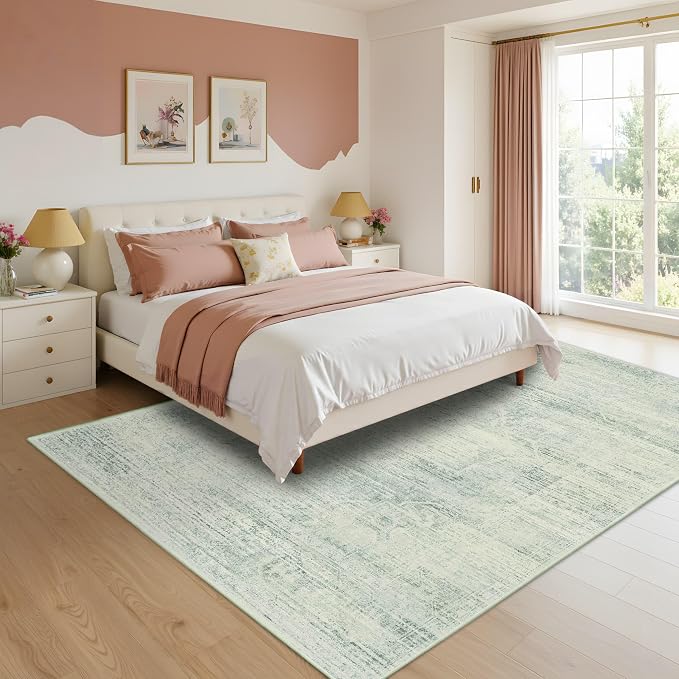 Latte&Fog Area Rugs 6x9 for Living Room, Washable Green Rugs for Bedroom | for - Image 4