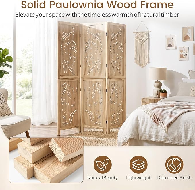 GIANTEX 3 Panel Boho Room Divider - Image 6