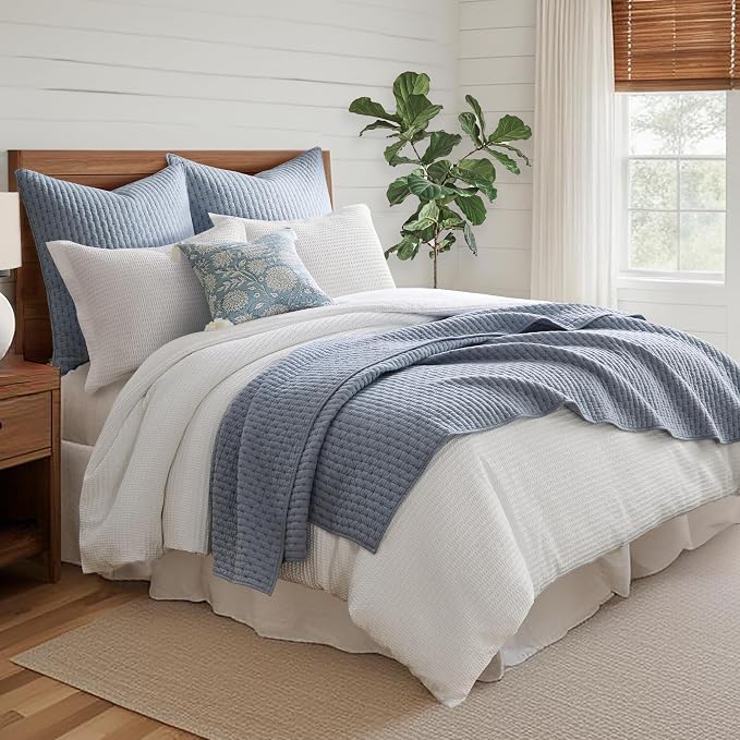 Levtex Home - Cross Stitch Chambray Quilt Set - King Quilt + Two King Pillow - Image 3