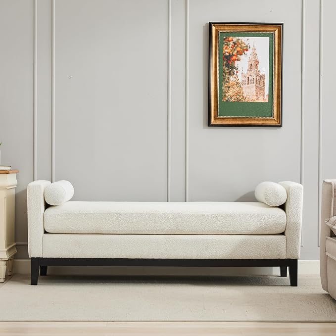 RuiSiSi Elegant Upholstered End of Bed Bench, Daybed Ottoman - Image 7