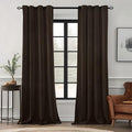 MIULEE Velvet Curtains Brown 52 x 90 Inch Length Set of 2 | Grommet Drapes by MIULEE