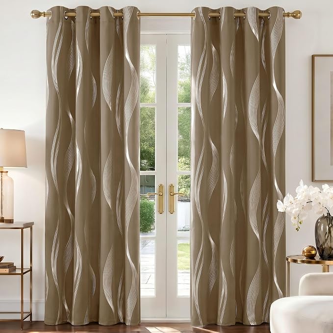 Deconovo Curtains for Living Room, Pattern Blackout Curtains 54 Inches Long | by Deconovo