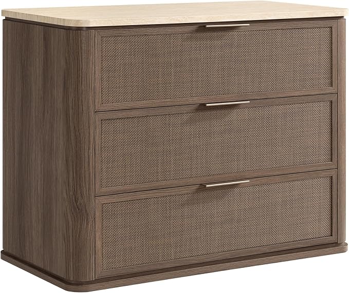 Night Stand, 30.71" W Rattan Nightstand - Image 8