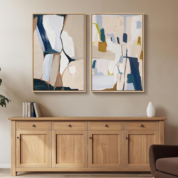 Large Framed Modern Colorful Abstract Wall Art - Image 4