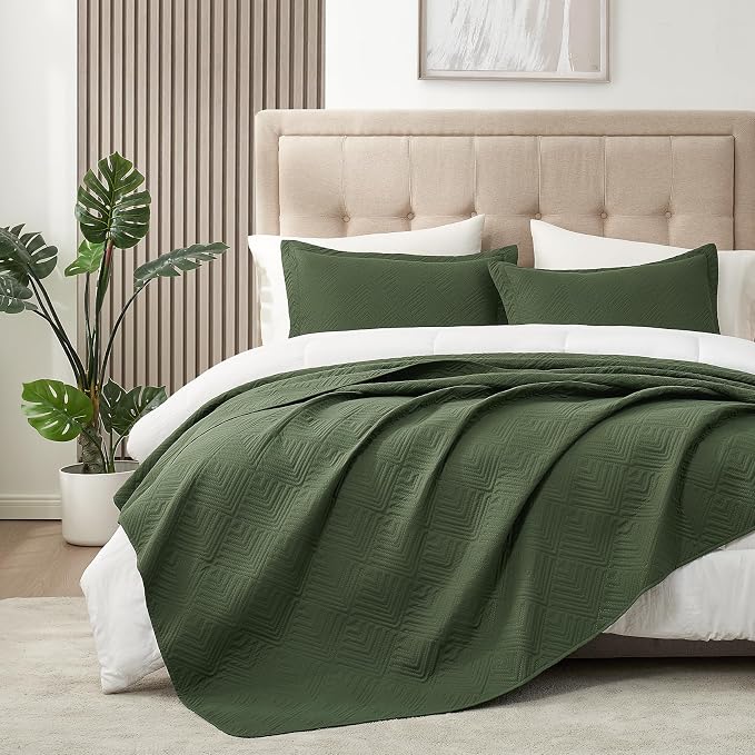Hansleep Olive Green Quilt Twin Size - Image 2