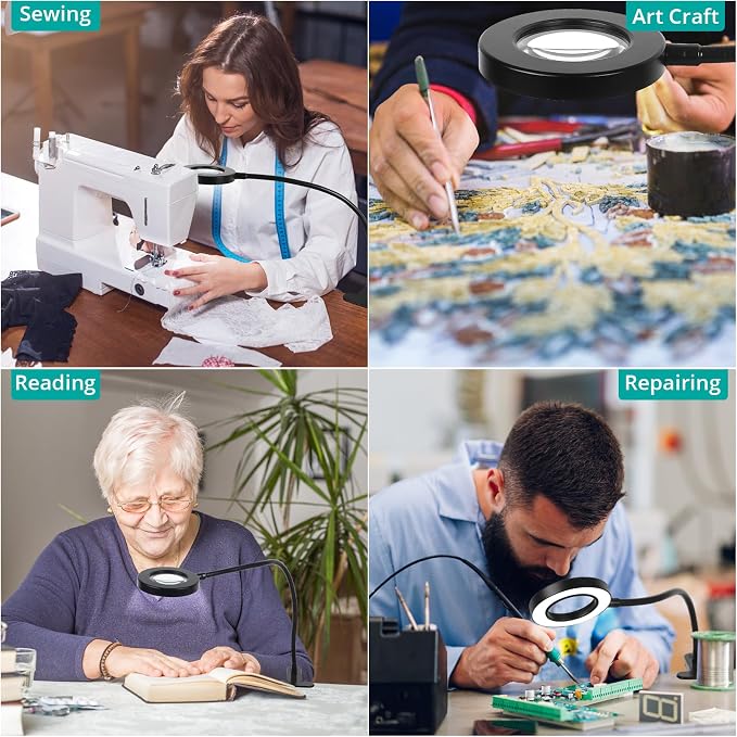 Woputne Desk Lamp 5X Magnifying Glass - Image 5